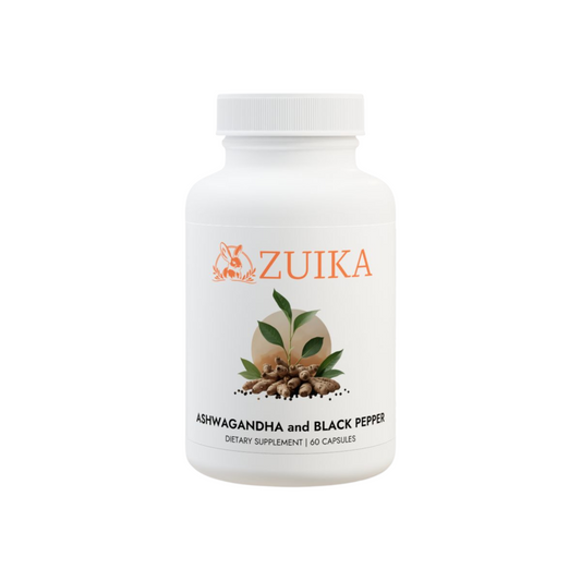 Zuika Ashwagandha & Black Pepper – Dietary Supplement, 60 Capsules