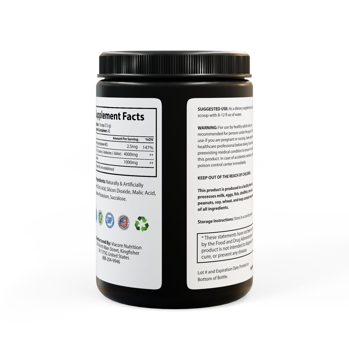 Zuika BCAA Powder – Dietary Supplement with L-Glutamine & Vitamin B6