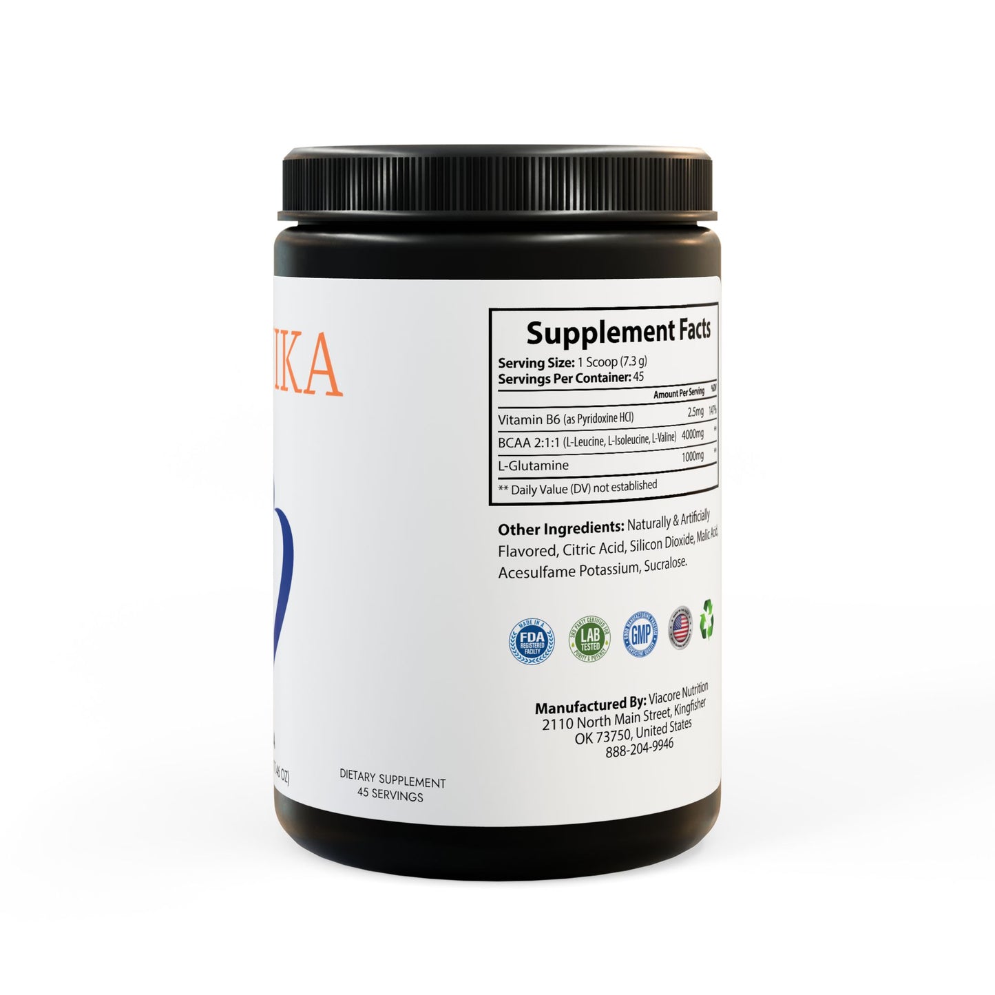 Zuika BCAA Powder – Dietary Supplement with L-Glutamine & Vitamin B6