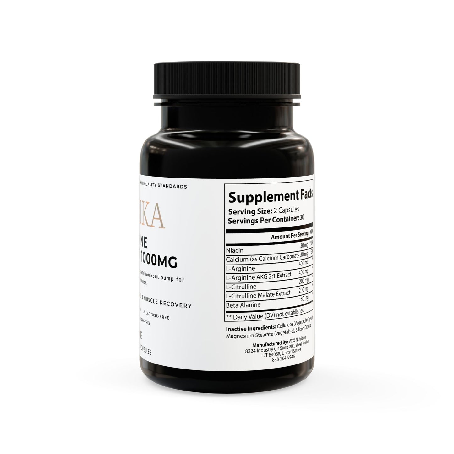 ZUIKA L-Arginine Supplement – Workout Support & Muscle Performance