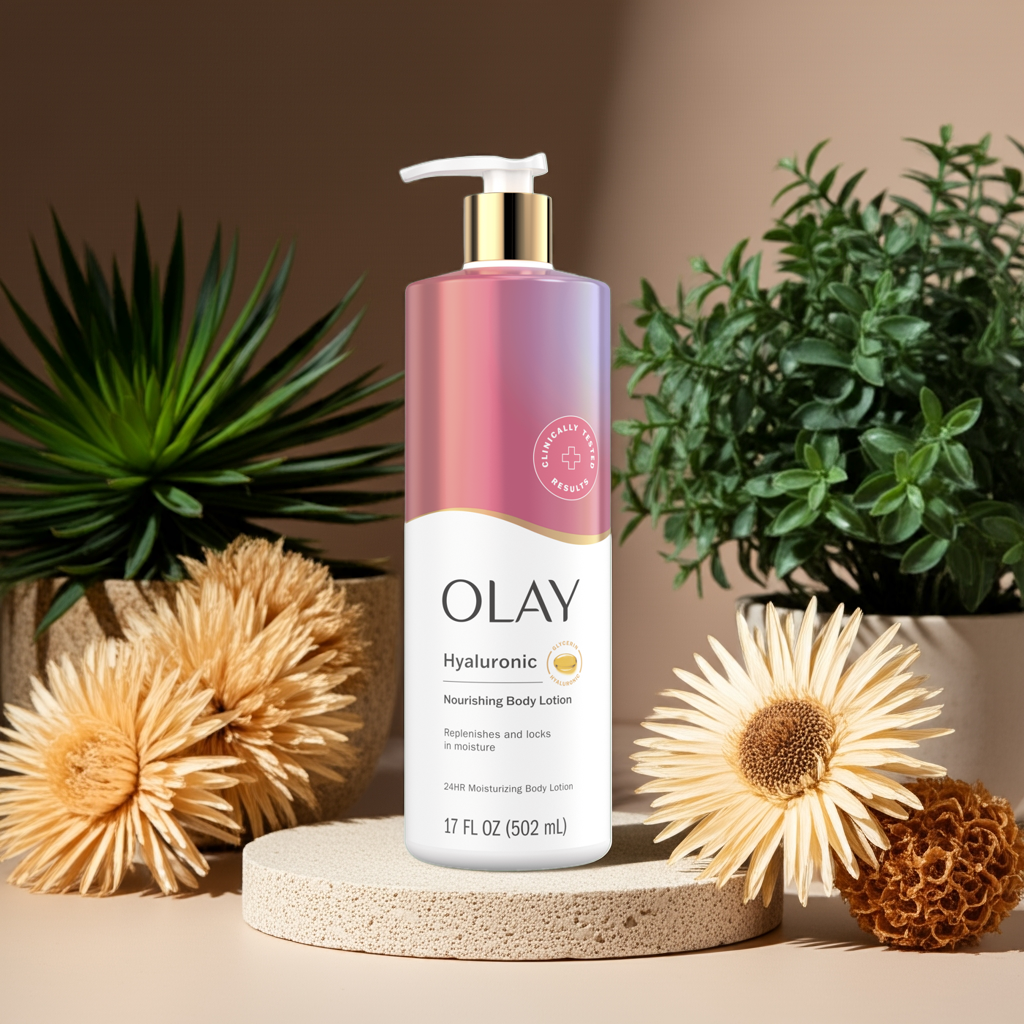 Olay Nourishing & Hydrating Body Lotion – Lightweight Moisturizer with Hyaluronic Acid & Vitamin B3