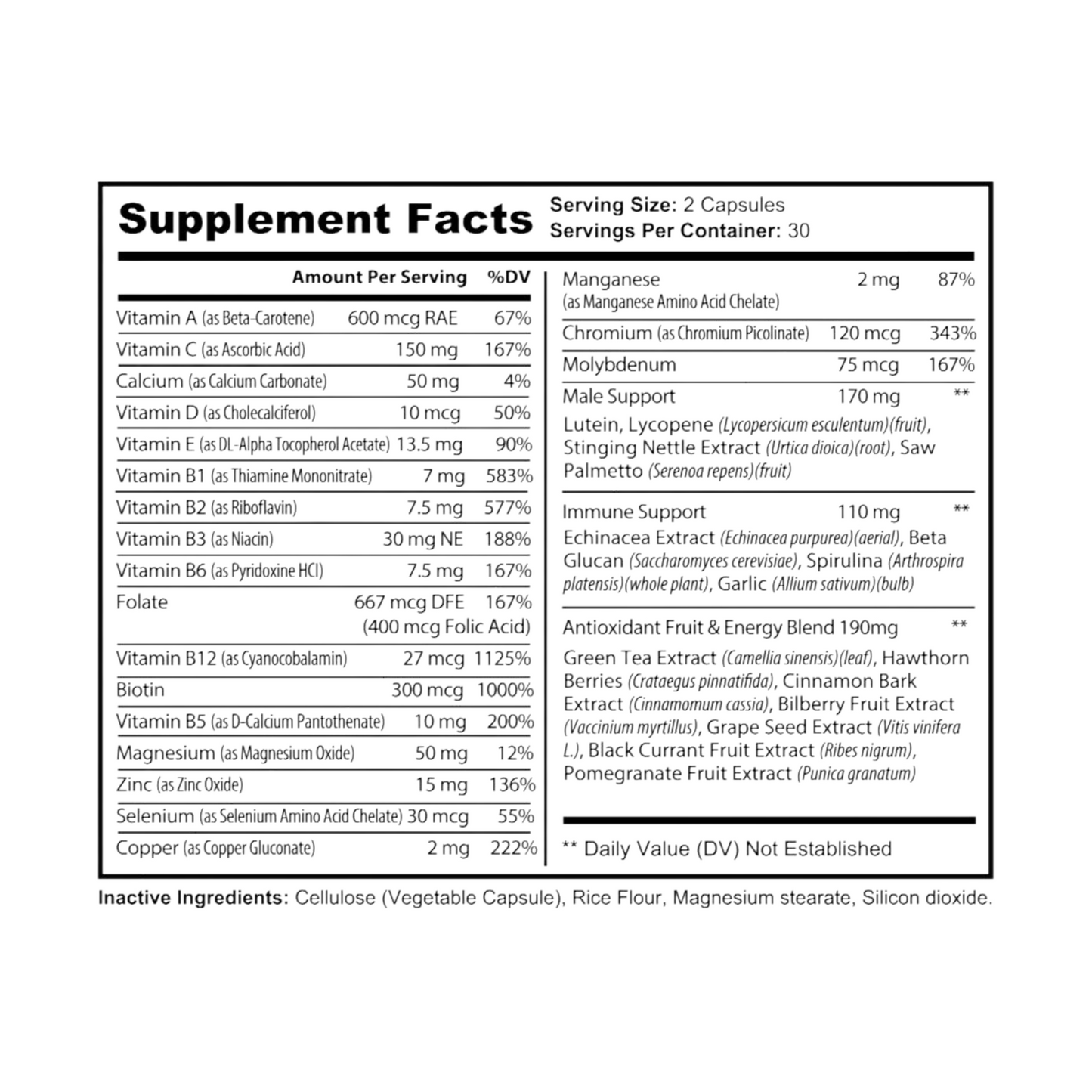 Zuika Men’s Multivitamin Complex – Vitamins & Minerals, Dietary Supplement