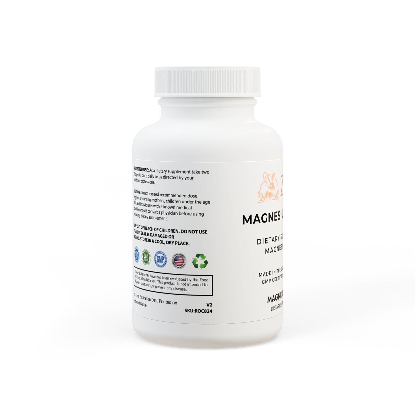 Magnesium Glycinate 250mg – Dietary Supplement – 60 Veggie Capsules