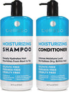 Moisturizing Shampoo and Conditioner Set - Sulfate-Free Hydration for All Hair Types - Enriched with Shea Butter for Deep Moisture - Salon Quality, Color Safe - Perfect for Curly Hair and Dry Split Ends