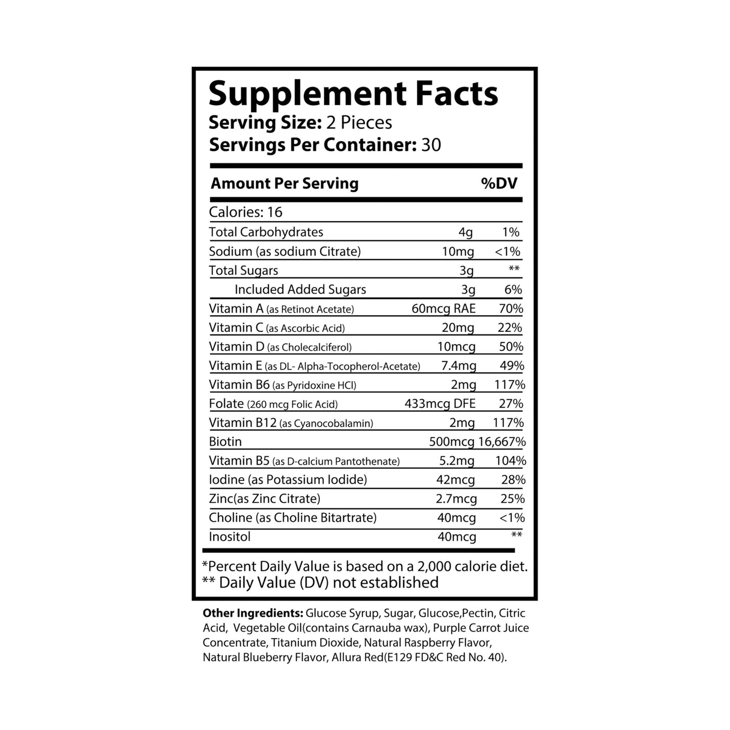 ZUIKA Hair Vitamin Gummies – Daily Biotin & Nutrient Blend