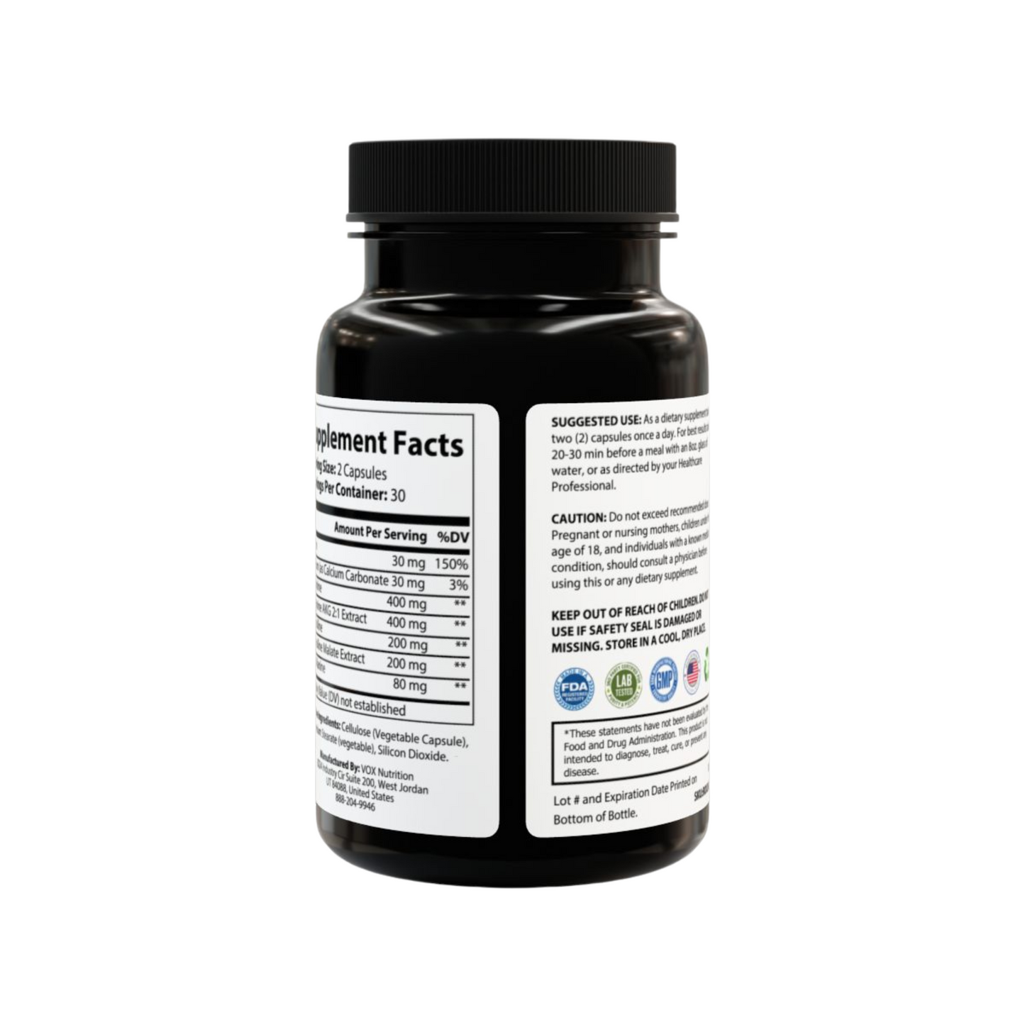 L-Arginine – Nitric Oxide Support – 60 Veggie Capsules