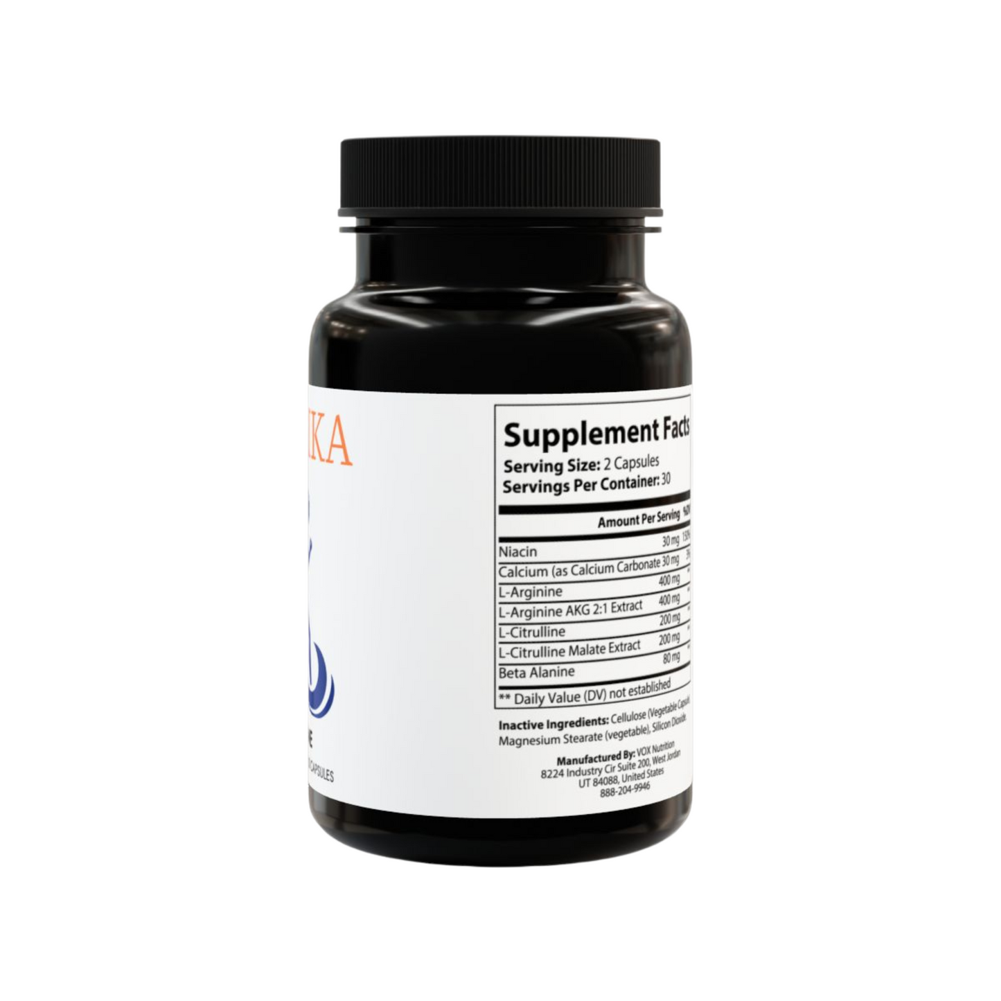 L-Arginine – Nitric Oxide Support – 60 Veggie Capsules