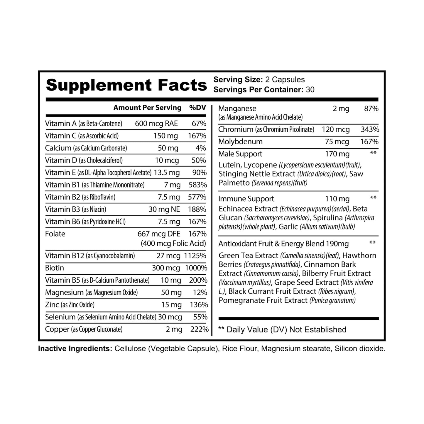 ZUIKA Multivitamin for Men – Daily Nutrient Formula