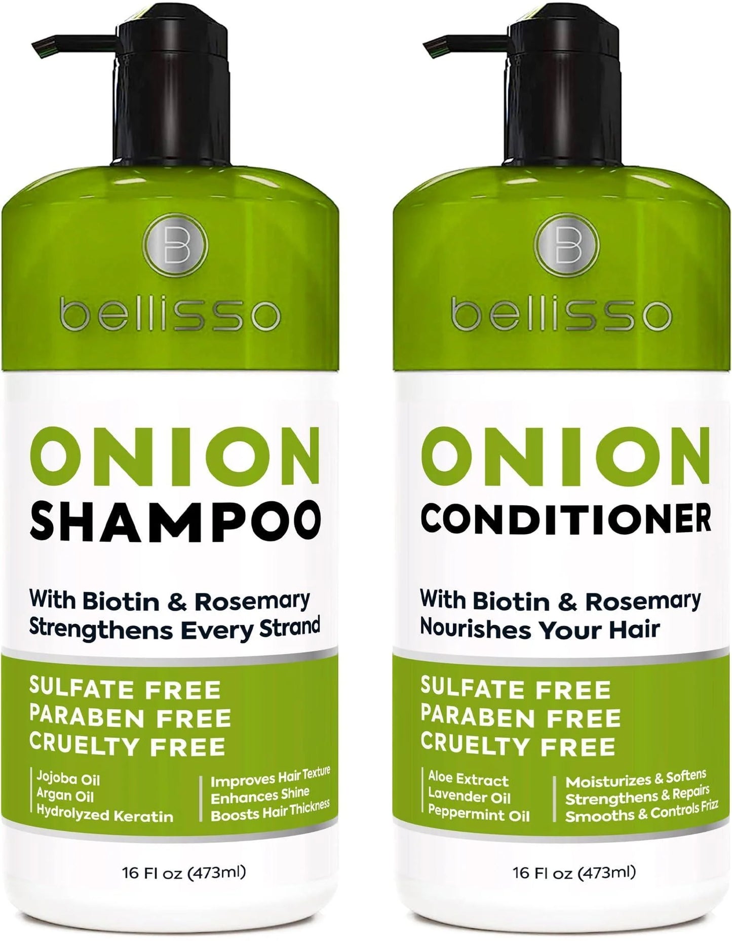 Bellisso Onion & Biotin Shampoo & Conditioner – Thickening Formula