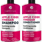 Apple Cider Vinegar Shampoo and Conditioner Set - Anti-Dandruff Treatment for Flaky and Itchy Scalp - Sulfate and Paraben Free Formula for Dry, Oily, and Damaged Hair - Intensive Care for All Hair Types