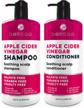 Apple Cider Vinegar Shampoo and Conditioner Set - Anti-Dandruff Treatment for Flaky and Itchy Scalp - Sulfate and Paraben Free Formula for Dry, Oily, and Damaged Hair - Intensive Care for All Hair Types