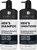 Men's Sulfate-Free Shampoo and Conditioner Set - Clarifying and Moisturizing for Oily to Normal Hair - Enriched with Biotin, Keratin, Tea Tree Oil, Caffeine, and Peppermint for Dandruff Control