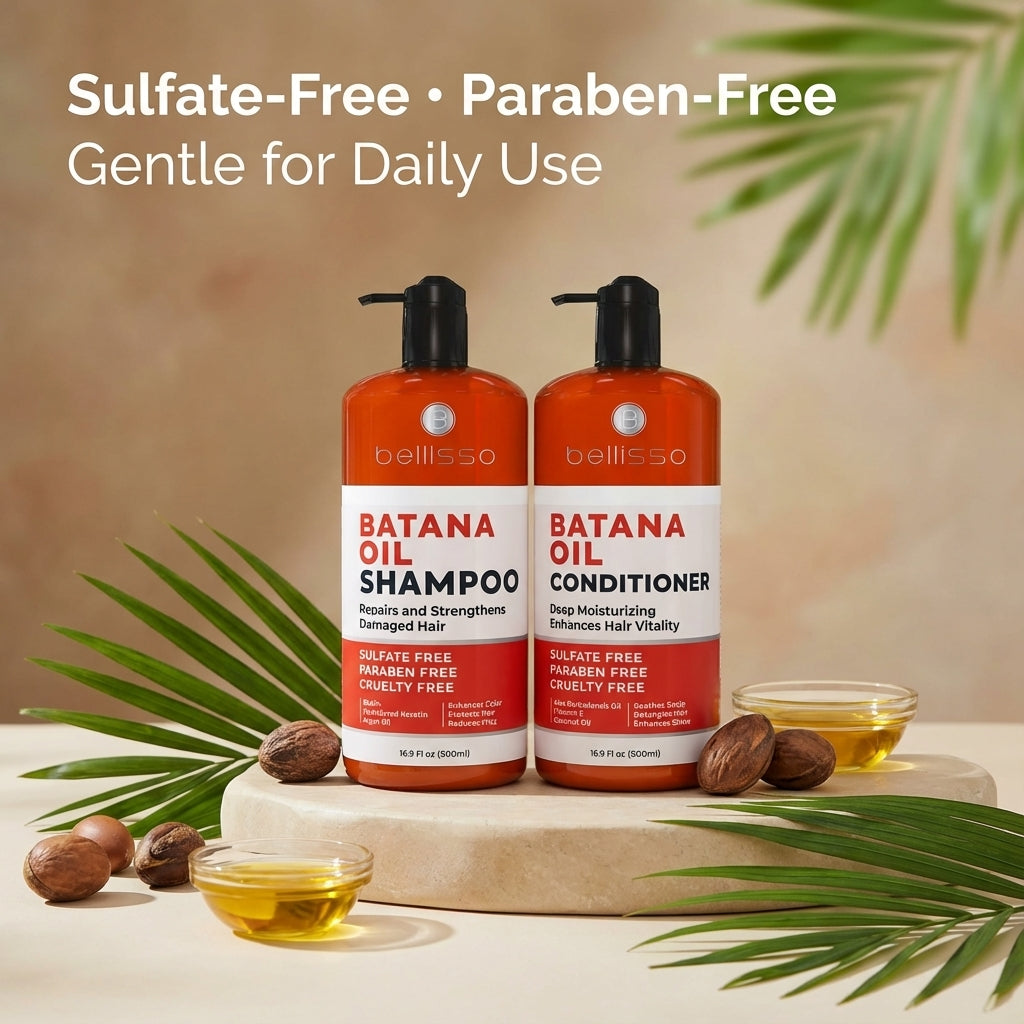 Bellisso Batana Oil Shampoo & Conditioner – Thickening, Volume & Strength