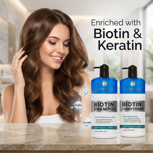 Bellisso Biotin Thickening Shampoo & Conditioner – Keratin & Collagen