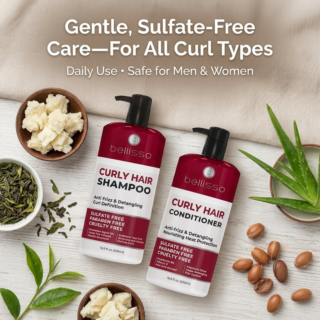 Curly Hair Shampoo & Conditioner – Sulfate-Free, Moisturizing Care