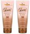Coppertone Glow Protect & Tan Sunscreen Lotion + Gradual Self Tanner (2 Pack)