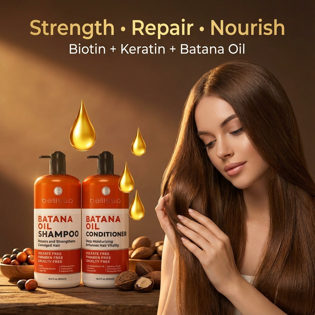 Bellisso Batana Oil Shampoo & Conditioner – Thickening, Volume & Strength