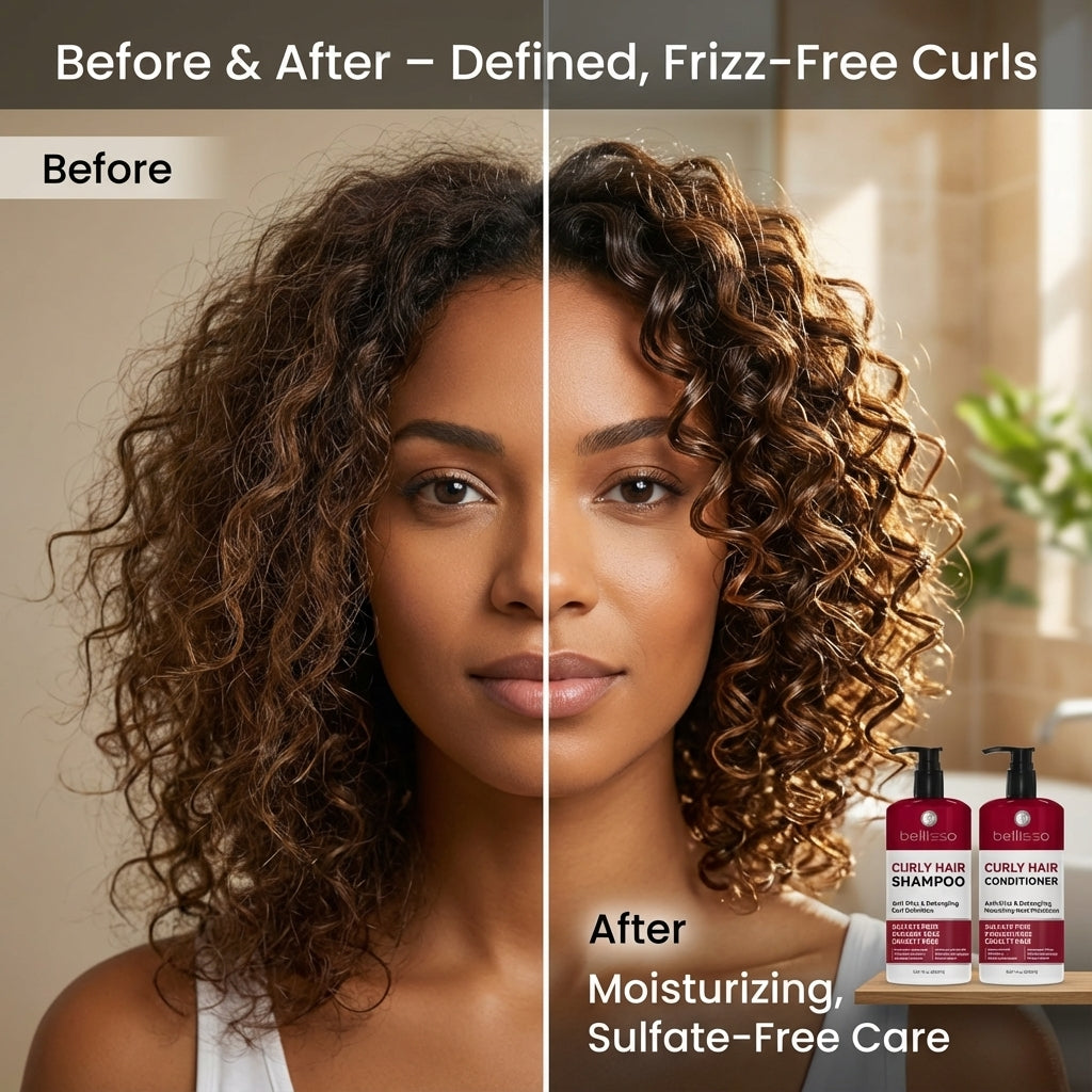 Curly Hair Shampoo & Conditioner – Sulfate-Free, Moisturizing Care