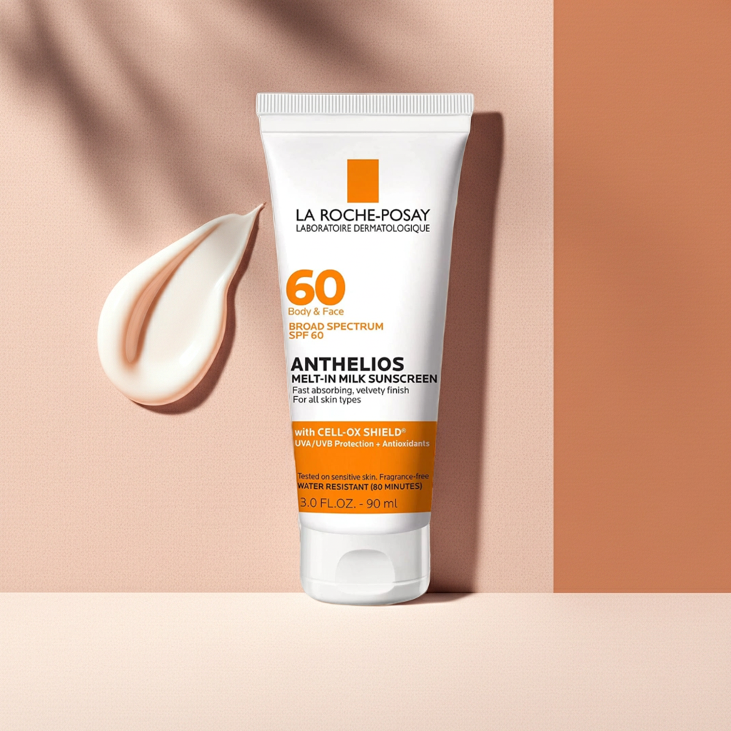 Anthelios Melt-In Milk Sunscreen SPF 60 – Broad-Spectrum, Lightweight, Antioxidant Protection