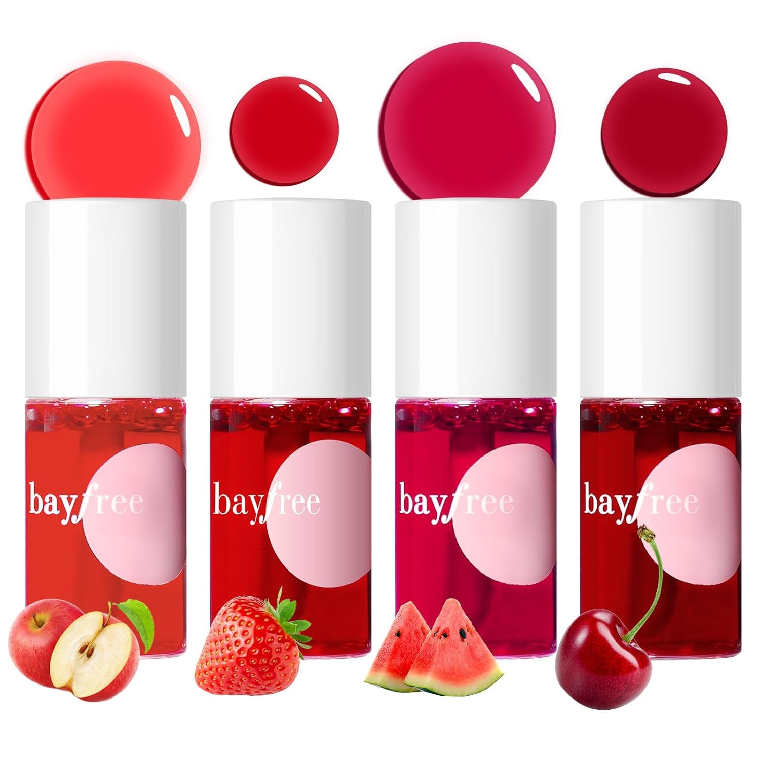 Bayfree Lip Tint Stain Set, 2 PCS Korean Water Tint Lightweight Non-Sticky, Waterproof Long Lasting Liquid Blush & Lip Stain, Transfer-Proof, Matte Finish Lip Color Makeup (Made into Jam)