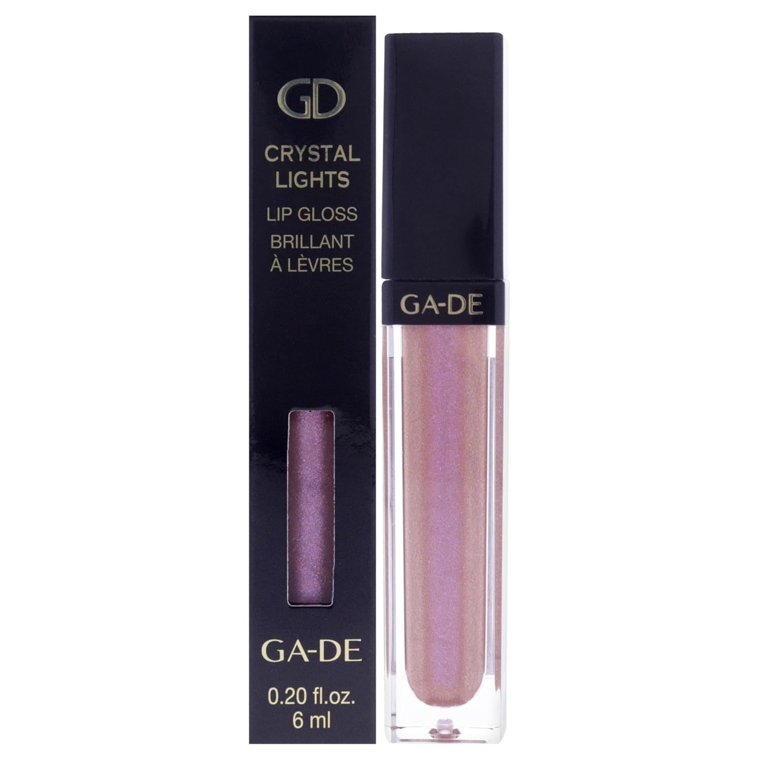 GA-DE Crystal Lights Lip Gloss, 823 - Enriched with Light-Reflecting Crystal Pearls - Smooth Silky, Rich Color - Moisturizes and Adds Shine - 0.2 Oz