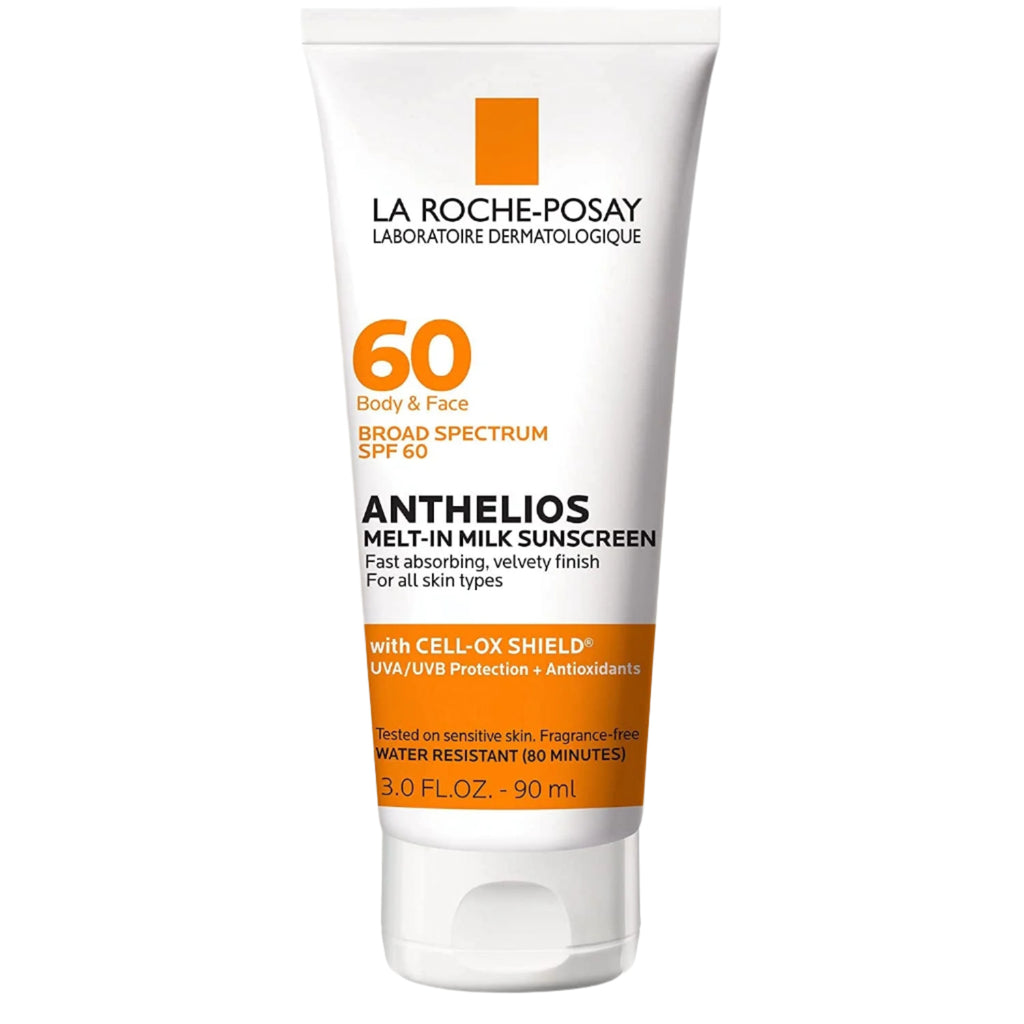 Anthelios Melt-In Milk Sunscreen SPF 60, Sunscreen for Body & Face, Broad Spectrum SPF + Antioxidants, Oil Free, Lightweight & Fast Absorbing, Oxybenzone Free