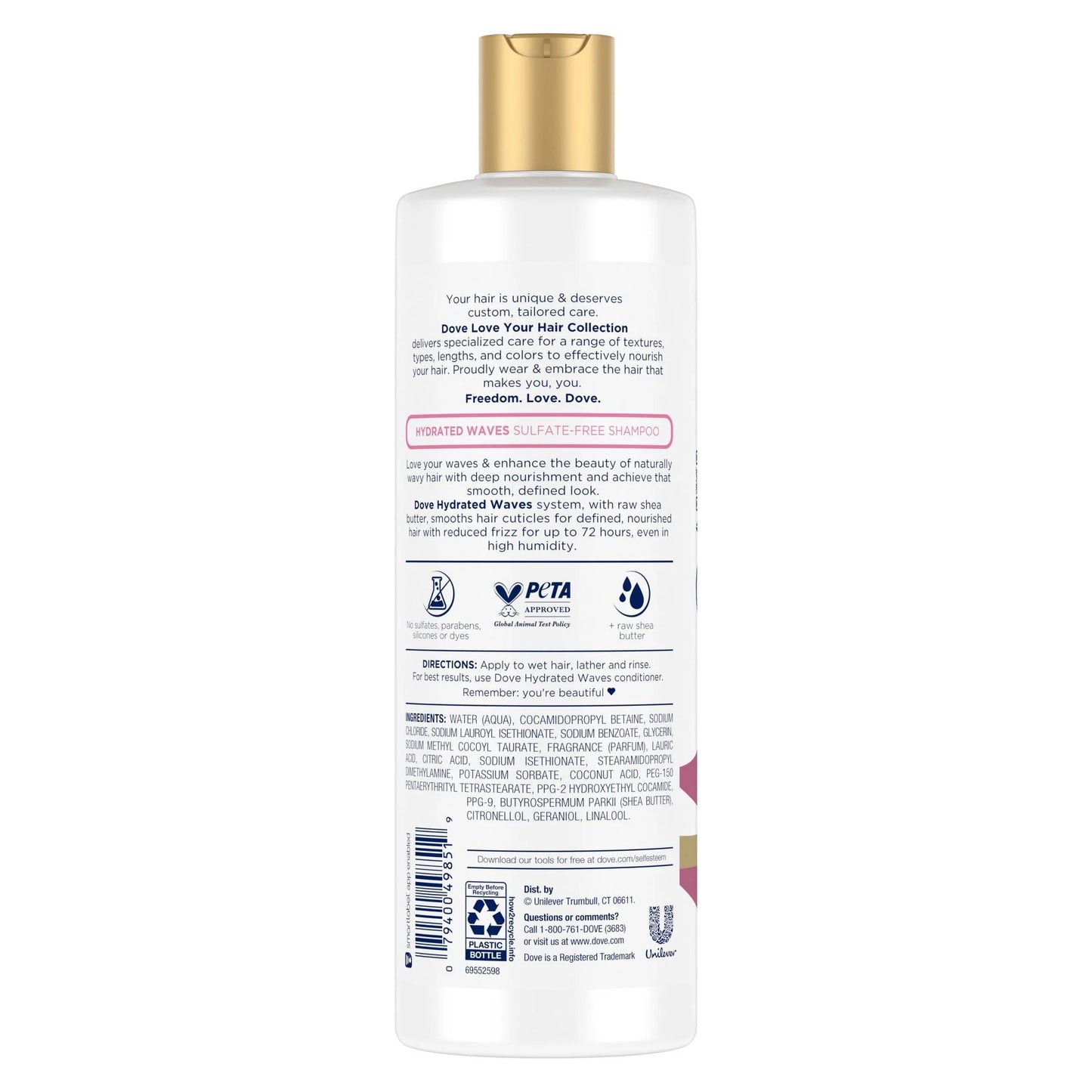 Dove Hydrated Waves Sulfate-Free Moisturizing Shampoo 13.5 oz