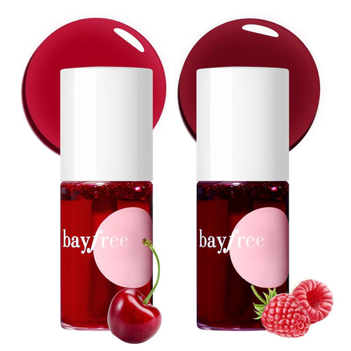 Bayfree Lip Tint Stain Set, 2 PCS Korean Water Tint Lightweight Non-Sticky, Waterproof Long Lasting Liquid Blush & Lip Stain, Transfer-Proof, Matte Finish Lip Color Makeup (Made into Jam)