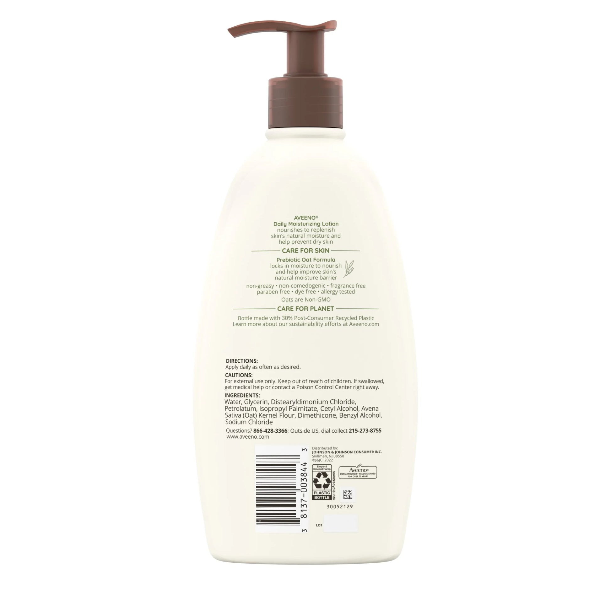 Daily Moisturizing Body Lotion and Facial Moisturizer for Face, Body and Dry Skin, 18 Oz