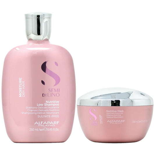 Alfaparf Semi Di Lino Moisture Nutritive Shampoo 8.45Oz & Mask 6.76Oz