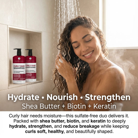 Curly Hair Shampoo & Conditioner – Sulfate-Free, Moisturizing Care