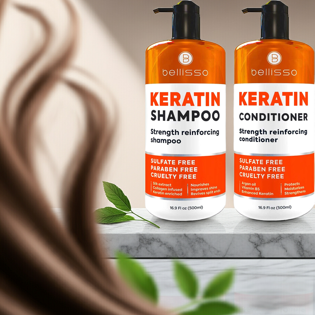 Bellisso Keratin Shampoo & Conditioner – Sulfate-Free Anti-Frizz