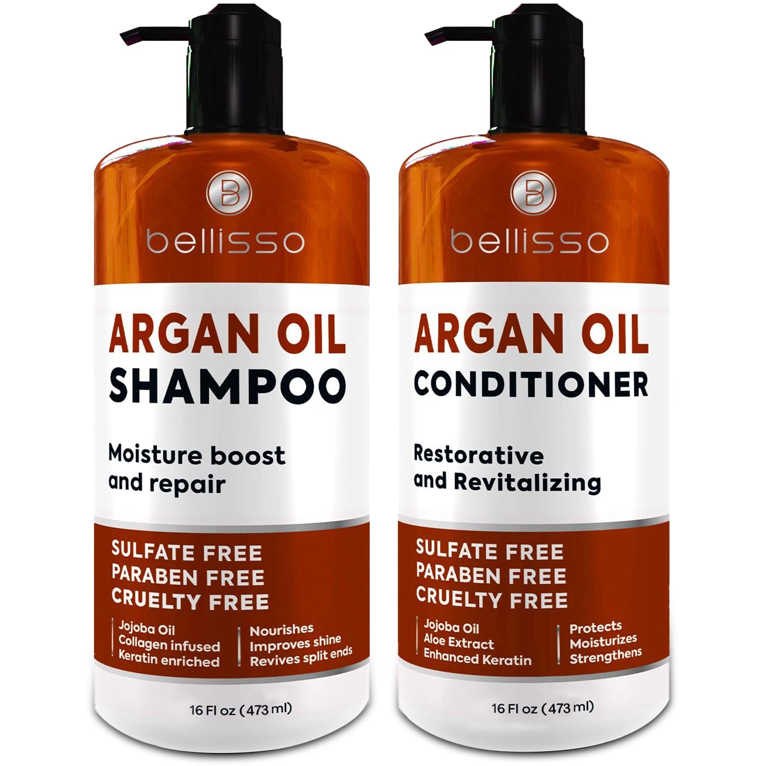 Moroccan Argan Oil Shampoo and Conditioner Set - Sulfate-Free, Paraben-Free Formula - Professional Hydrating Solution for Dry, Wavy, and Curly Hair for Both Women and Men