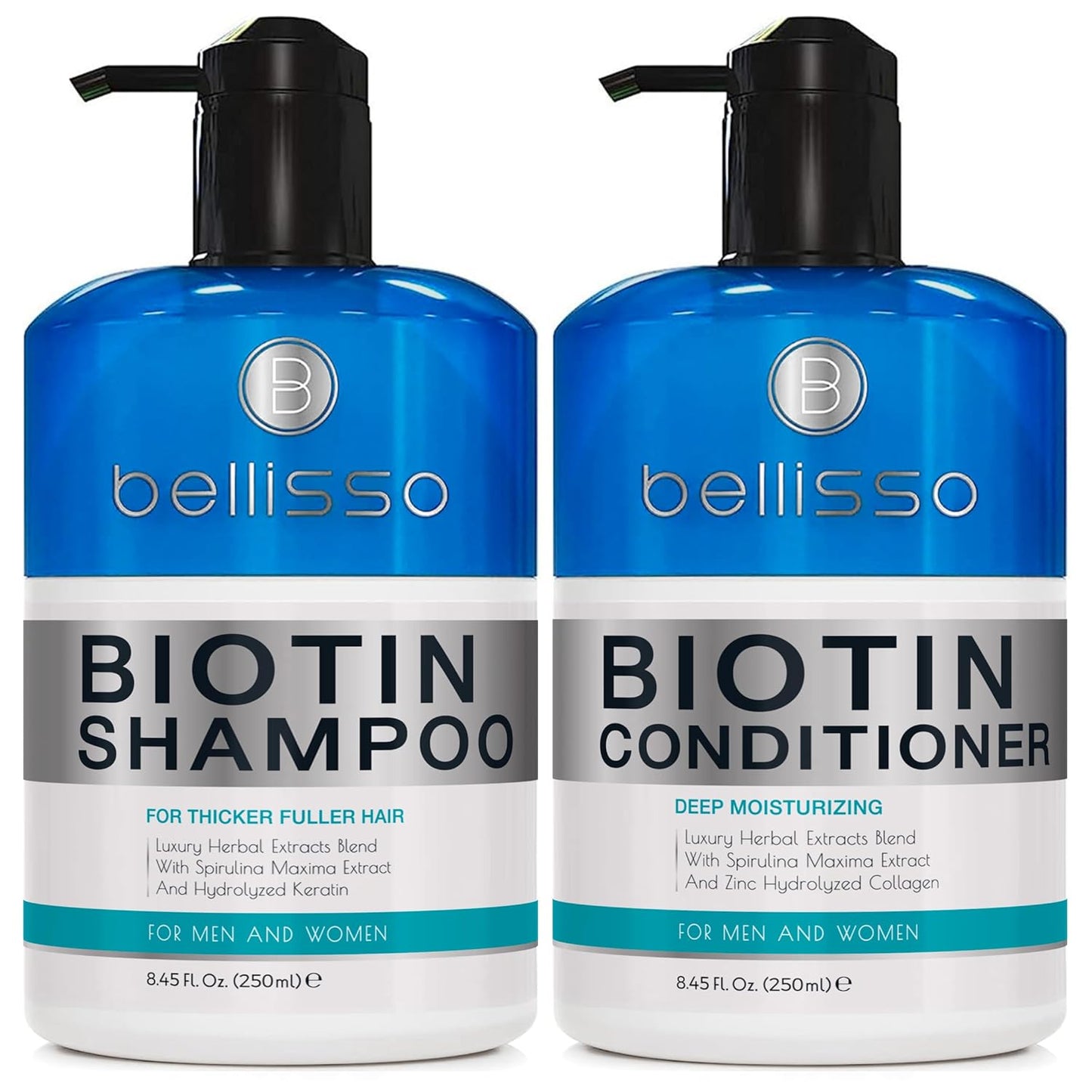 Biotin Shampoo and Conditioner Set - Sulfate and Paraben Free Treatment for Men and Women - Hair Thickening Volumizing Products to Help Boost Thinning Hair with Added Keratin