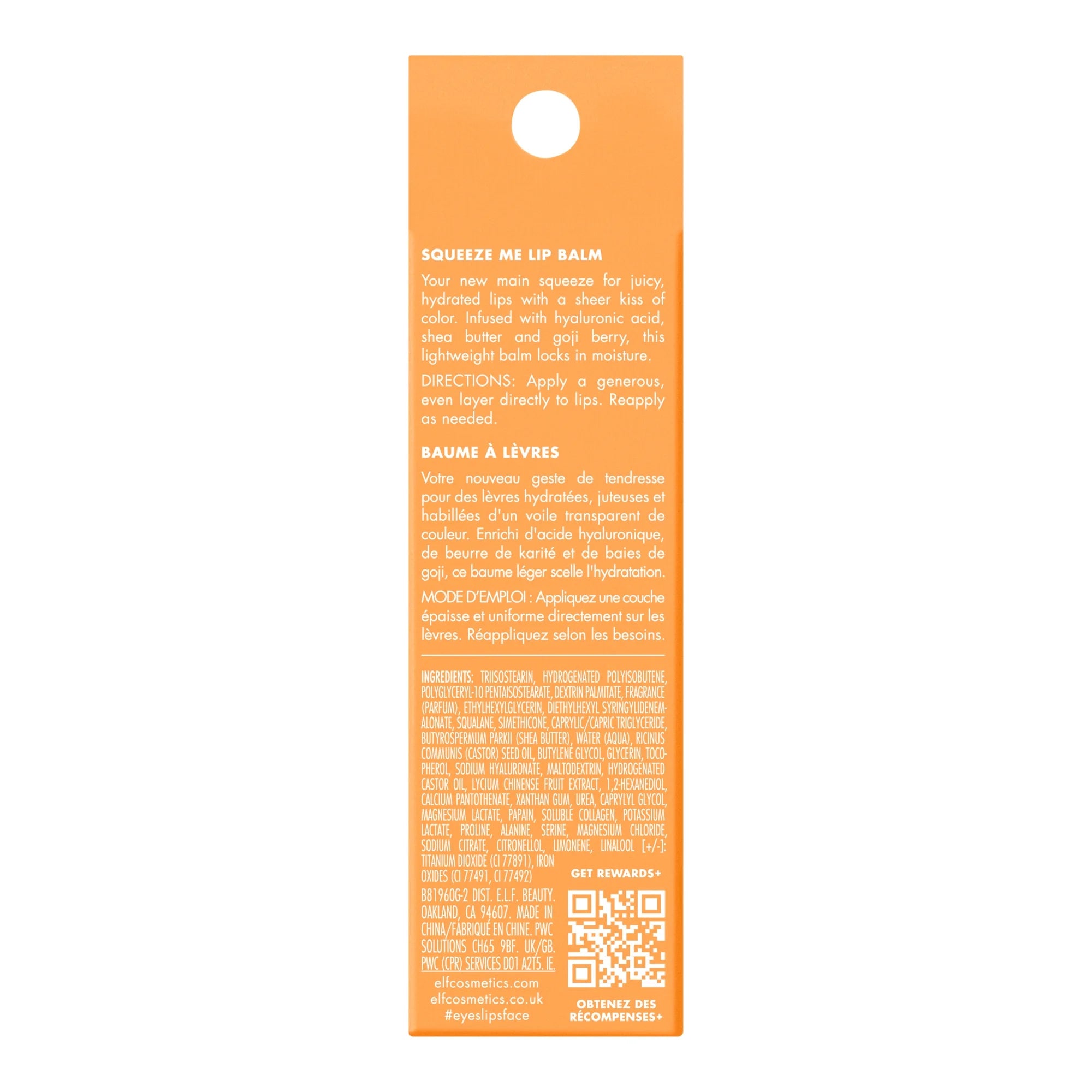 E.L.F. Squeeze Me Lip Balm, Peach, 0.21Oz