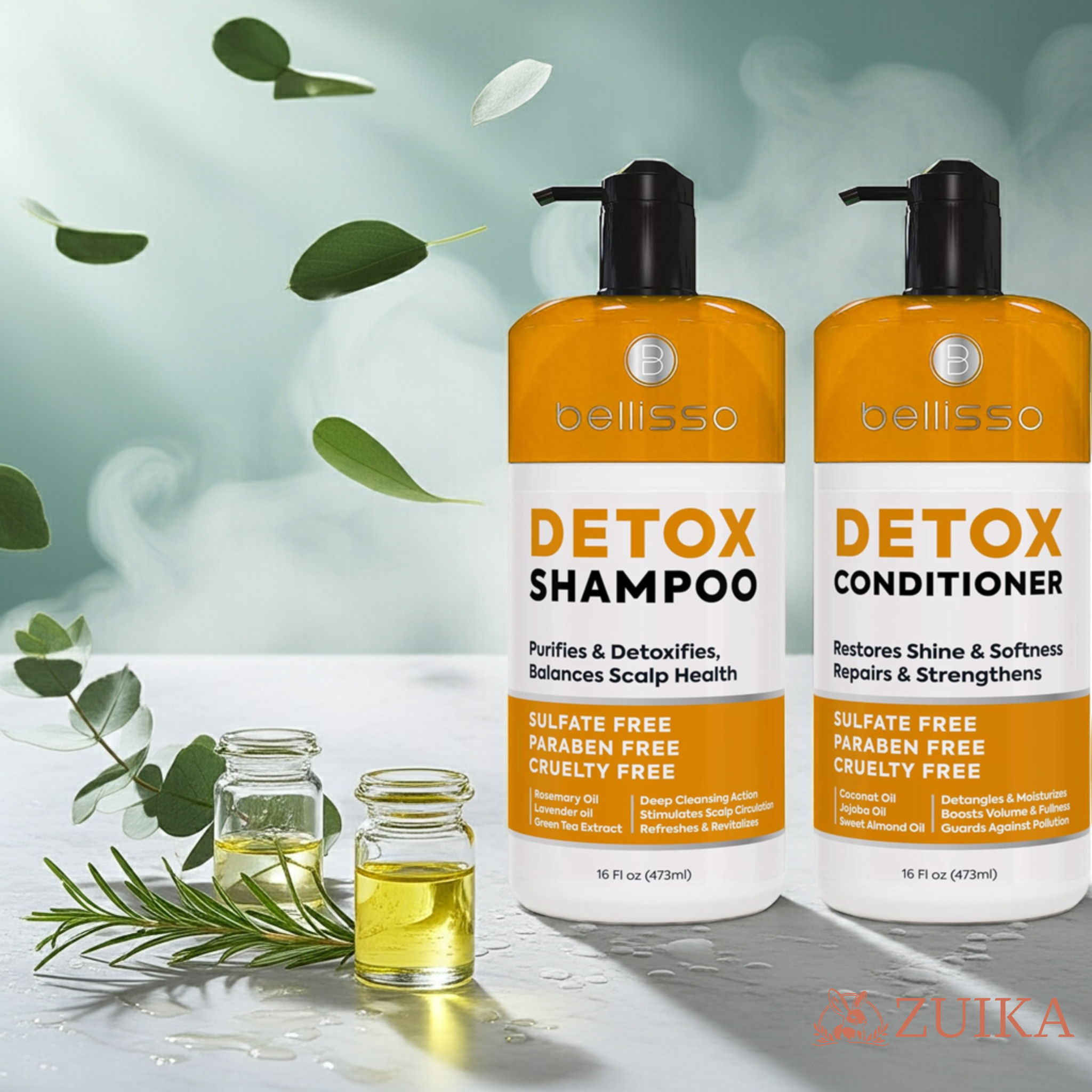 Bellisso Detox Shampoo & Conditioner – Clarifying, Sulfate-Free Hair