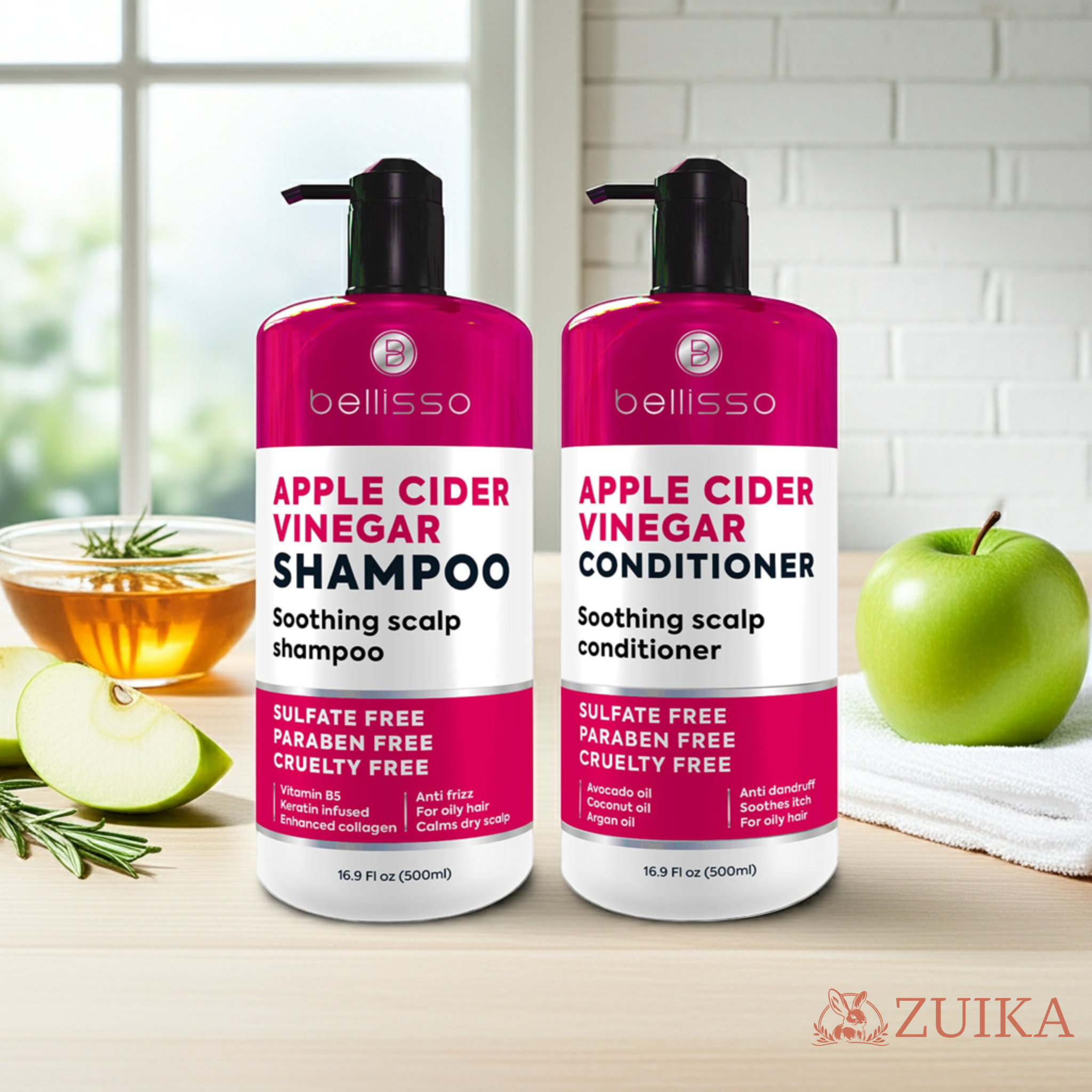 Bellisso Apple Cider Vinegar Shampoo & Conditioner – Sulfate-Free