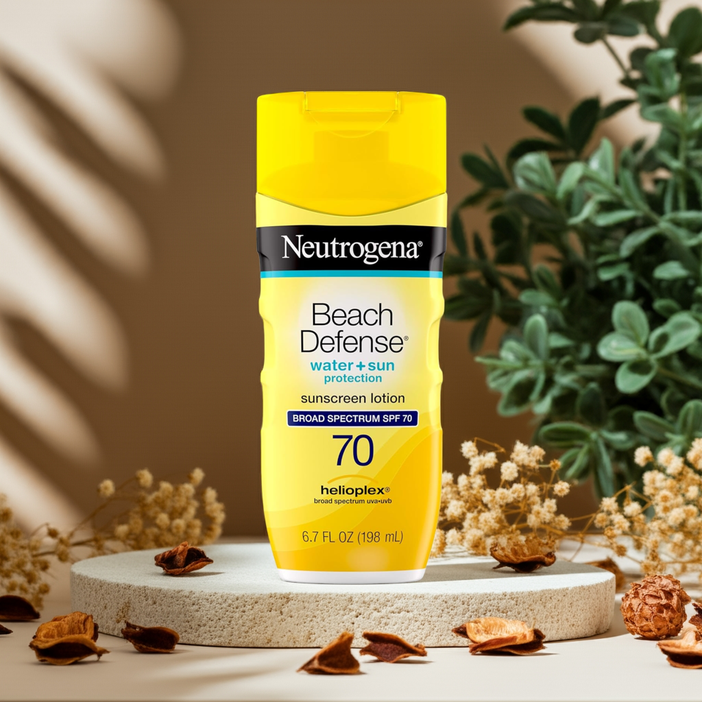 Neutrogena Beach Defense SPF 70 – High Protection, Water-Resistant Sunscreen Lotion