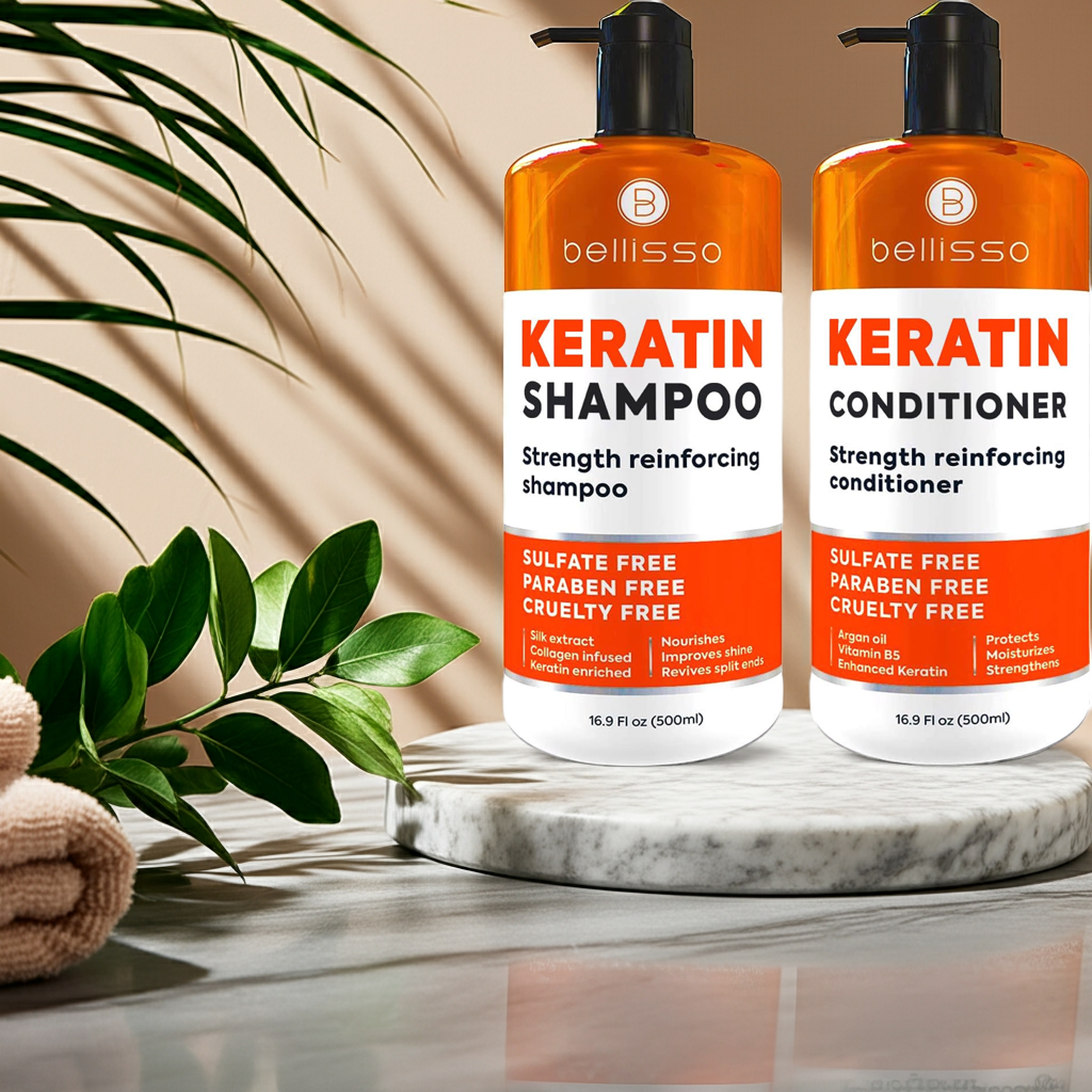 Bellisso Keratin Shampoo & Conditioner – Sulfate-Free Anti-Frizz