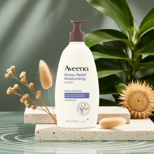 Aveeno Stress Relief Moisturizing Body Lotion – Lavender & Prebiotic Oat for Hydrated, Calm Skin