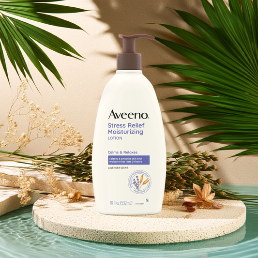 Aveeno Stress Relief Moisturizing Body Lotion – Lavender & Prebiotic Oat for Hydrated, Calm Skin
