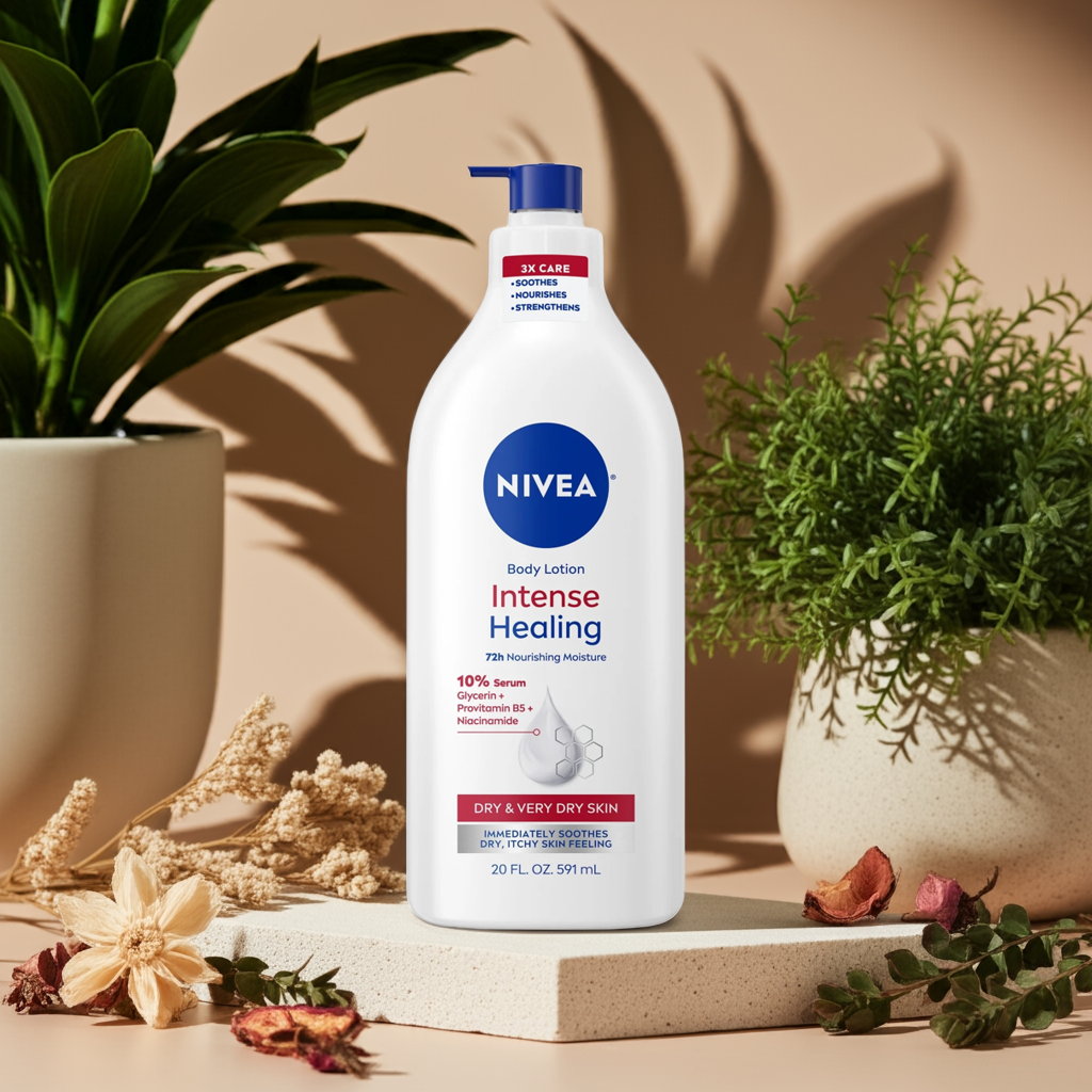 NIVEA Intense Healing Body Lotion – Deep Hydration for Very Dry Skin