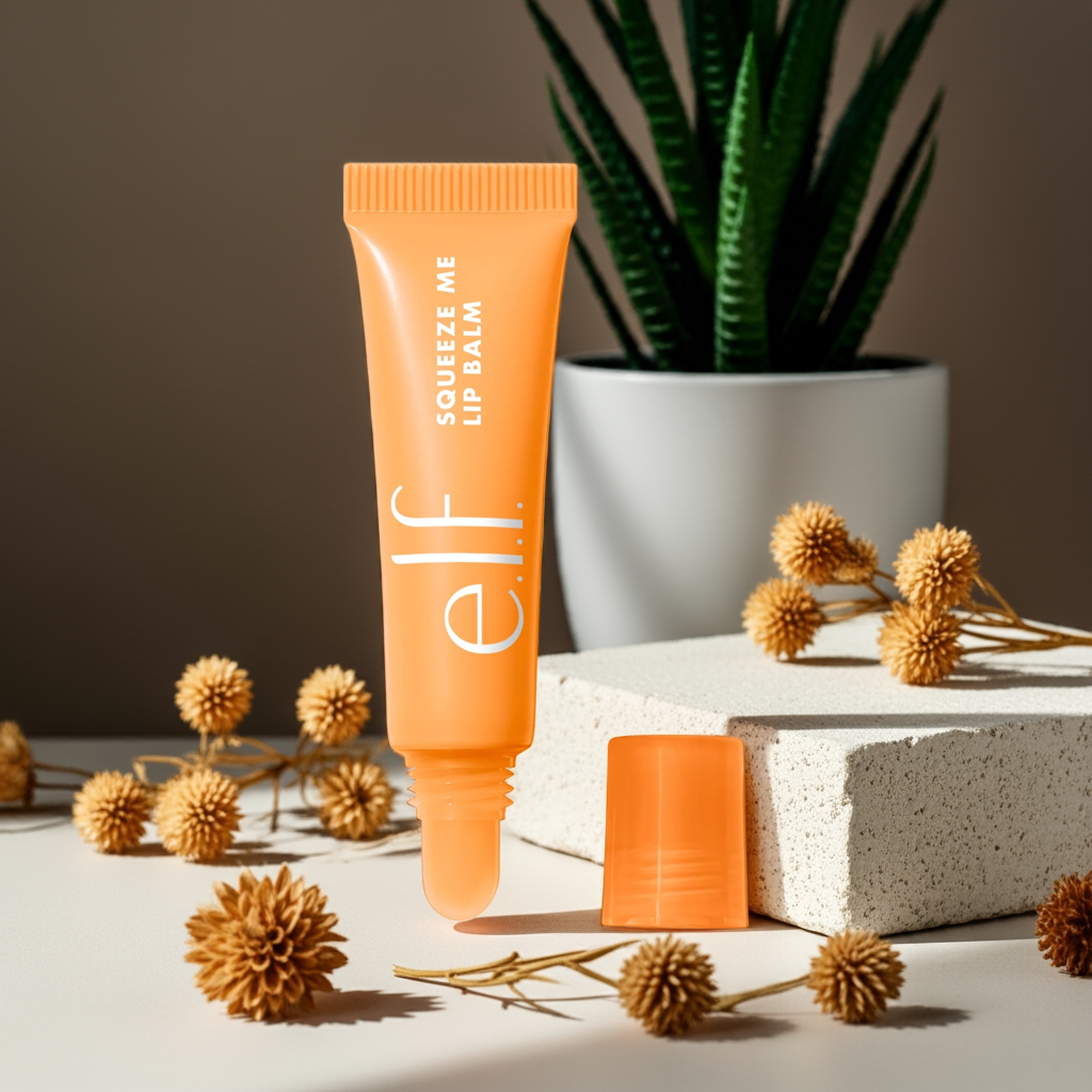 E.L.F. Squeeze Me Lip Balm Peach – Hydrating, Soft, Smooth, Subtle Tint