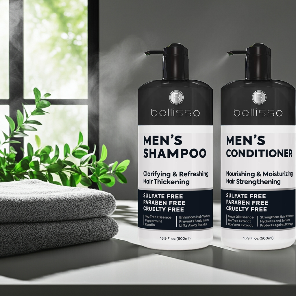Bellisso Men's Biotin Shampoo & Conditioner – Sulfate-Free Care