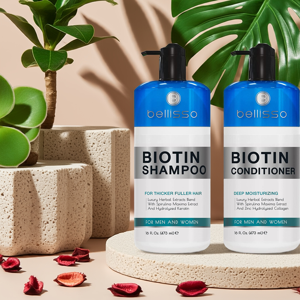 Bellisso Biotin Thickening Shampoo & Conditioner – Hair Thickening for Fine & Thin Hair with Keratin & Collagen
