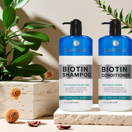Bellisso Biotin Thickening Shampoo & Conditioner – Hair Thickening for Fine & Thin Hair with Keratin & Collagen