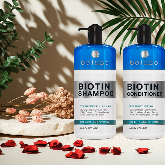 Bellisso Biotin Thickening Shampoo & Conditioner – Hair Thickening for Fine & Thin Hair with Keratin & Collagen
