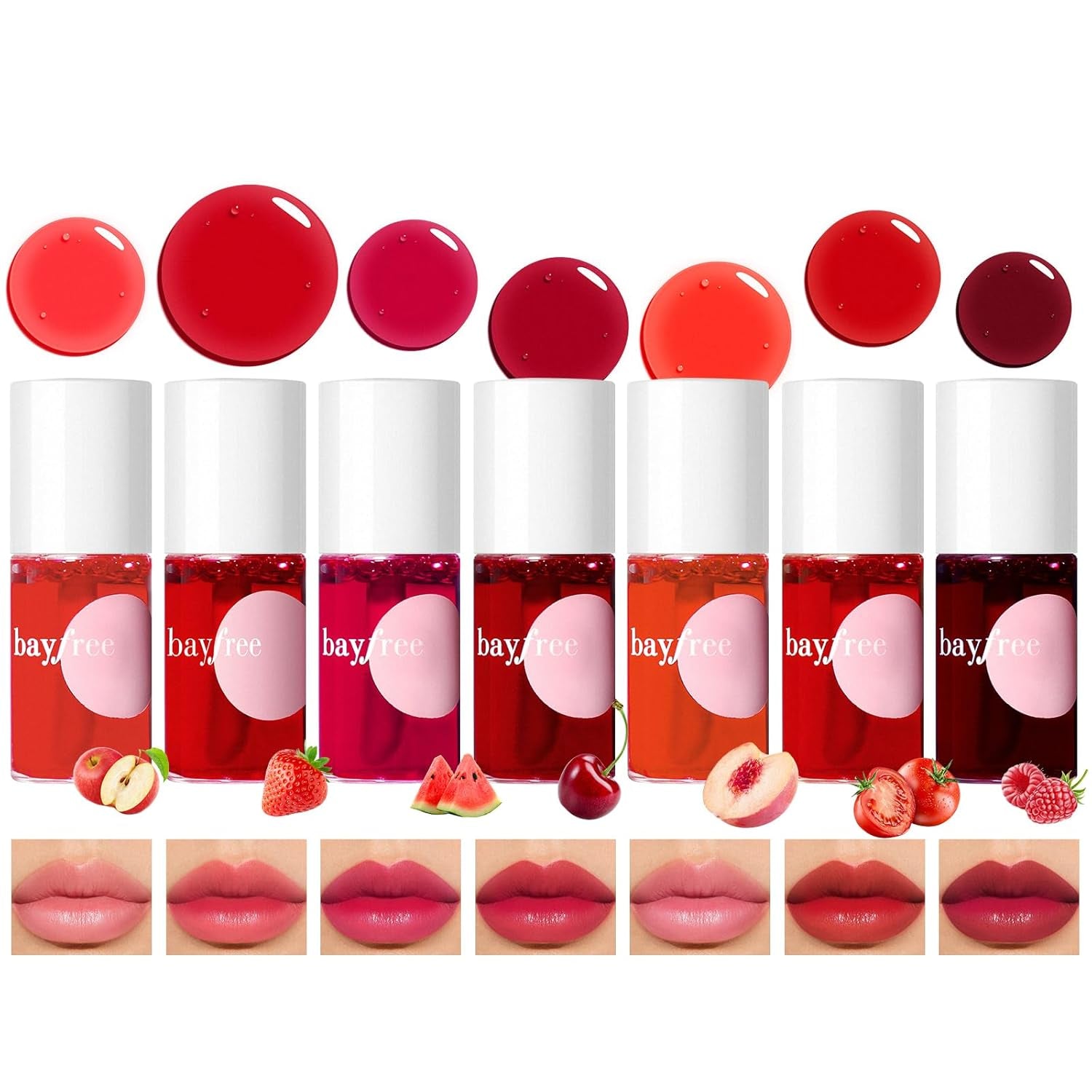 Bayfree Lip Tint Stain Set, 2 PCS Korean Water Tint Lightweight Non-Sticky, Waterproof Long Lasting Liquid Blush & Lip Stain, Transfer-Proof, Matte Finish Lip Color Makeup (Made into Jam)