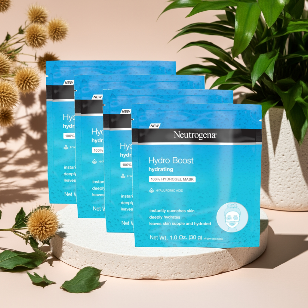 Hydro Boost Hydrating Face Mask 4 Pack – Intense Moisture with Hyaluronic Acid