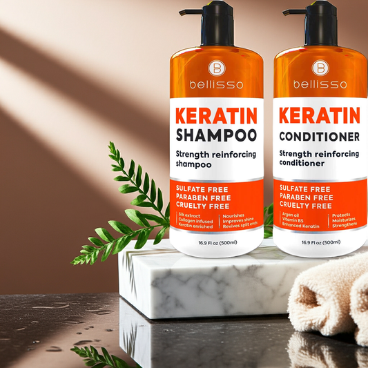 Bellisso Keratin Shampoo & Conditioner – Sulfate-Free Anti-Frizz Hair Care for All Hair Types